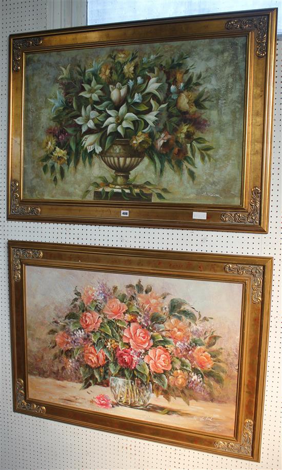 2 large oils still lifes